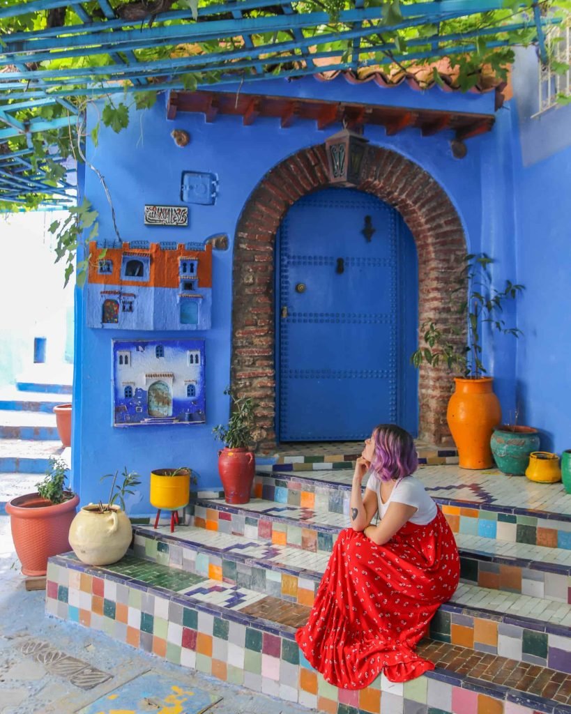 Angoletti instagrammabili della città blu del Marocco, Chefchaouen