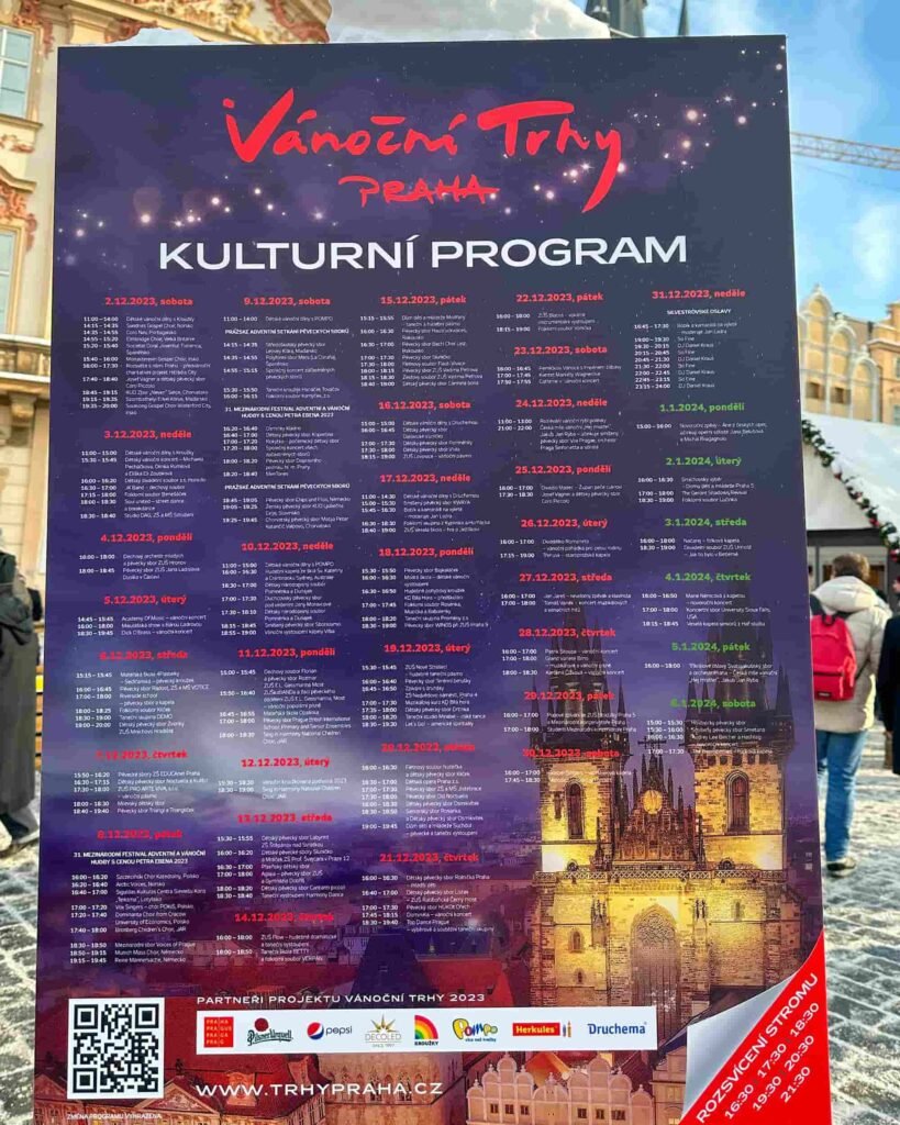 Programma dei mercatini di Natale a Praga 2023