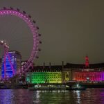 Vista serale su Londra dal Uber Boat