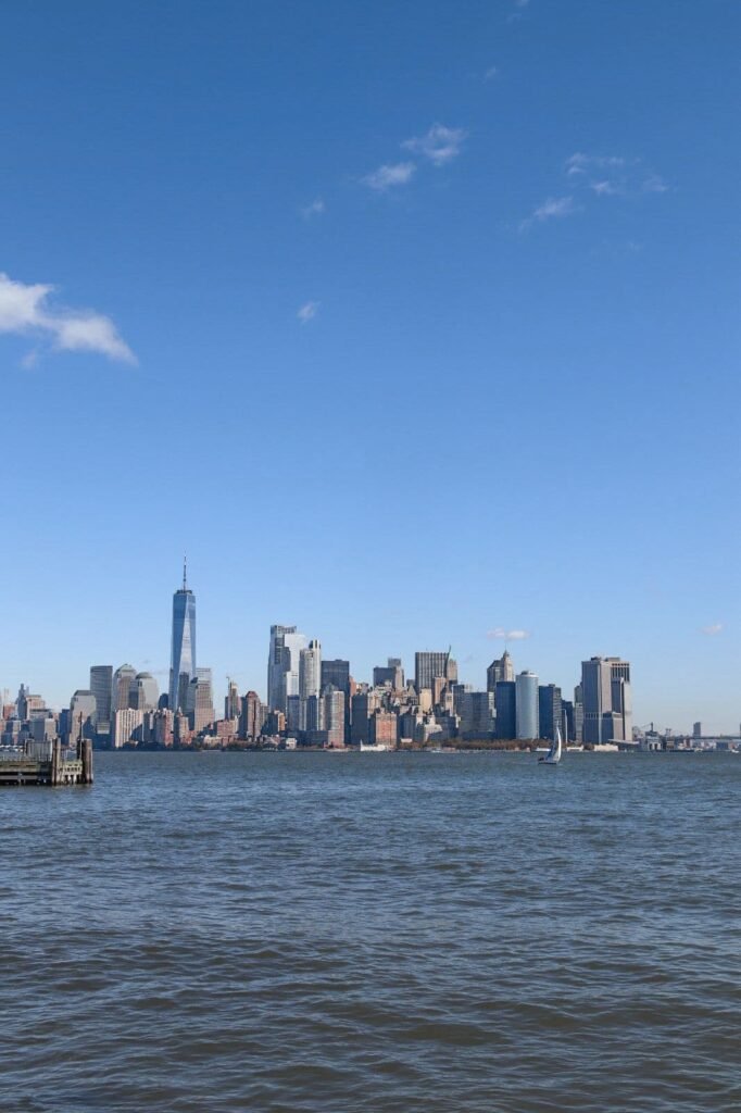 la vista di NYC dal traghetto
